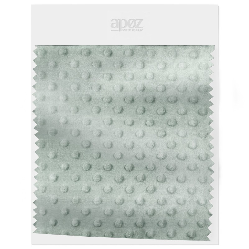 Fleece Minky Dots - Sky Gray