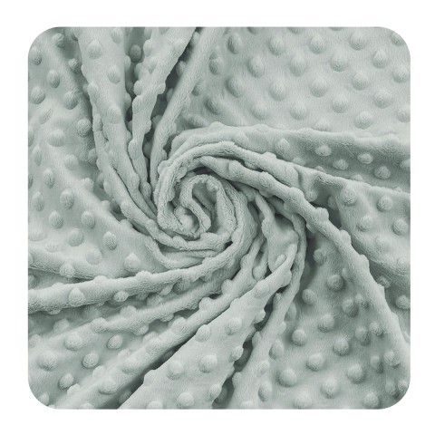 Fleece Minky Dots - Sky Gray