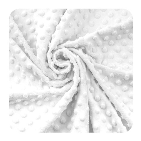 Fleece Minky Dots - White