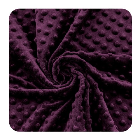 Fleece Minky Dots - Grape wine