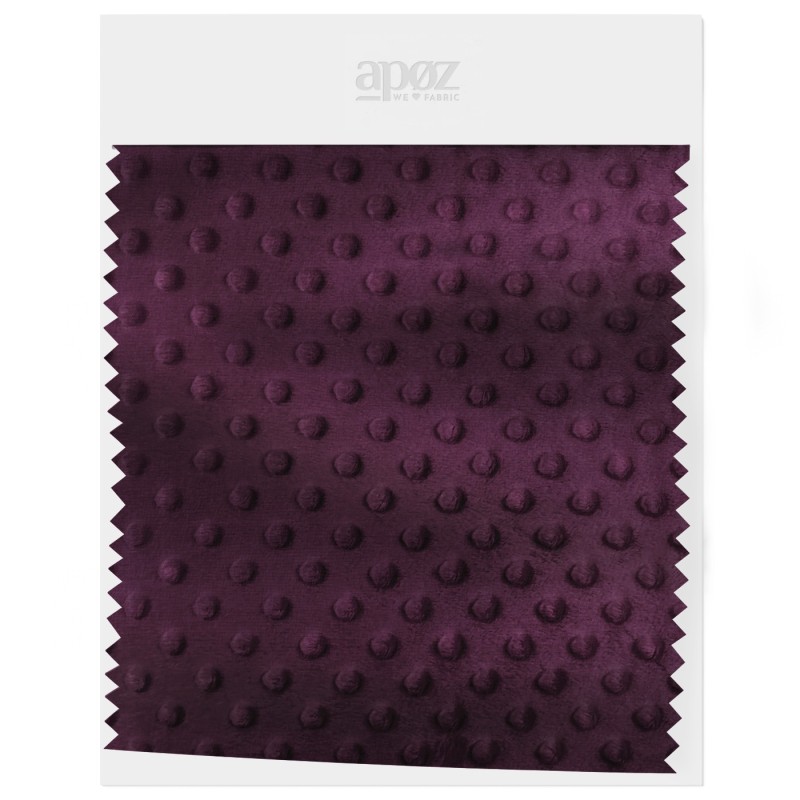 Fleece Minky Dots - Grape wine