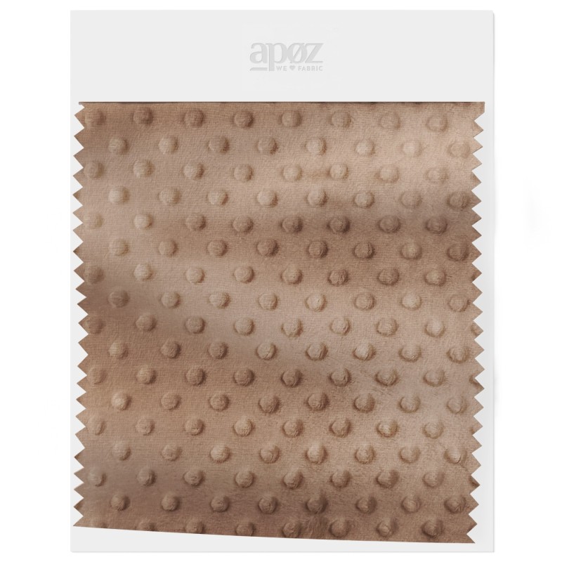 Fleece Minky Dots - Almondine