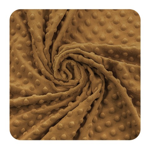 Fleece Minky Dots - Brown Sugar