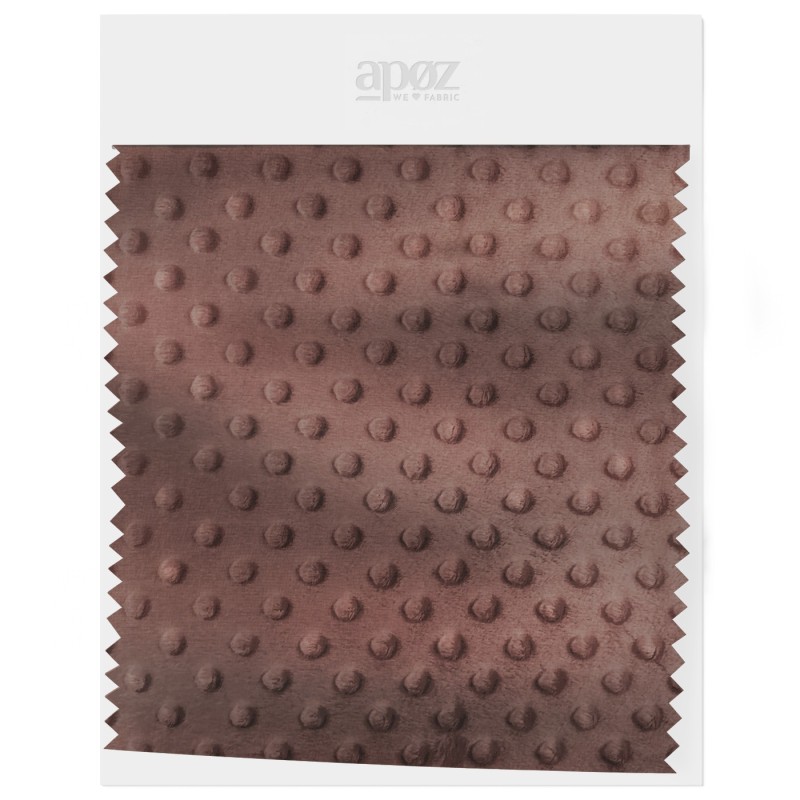 Fleece Minky Dots - Mocha Mousse