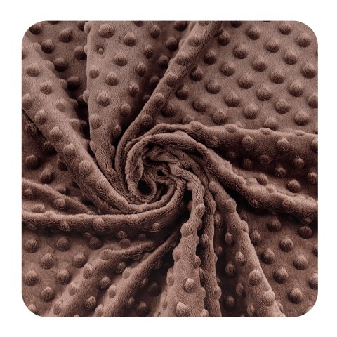 Fleece Minky Dots - Mocha Mousse