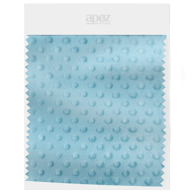 Fleece Minky Dots - Sky blue