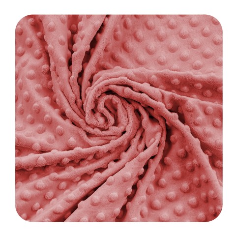 Fleece Minky Dots - Strawberry Ice